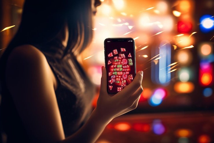 Pengguna membaca pembaruan bigcoin88 di ponsel